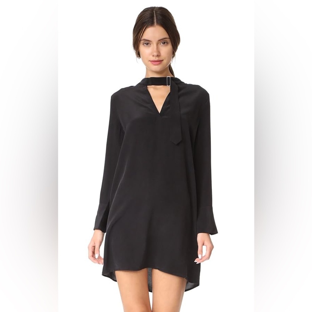 Equipment long sleeve silk dress